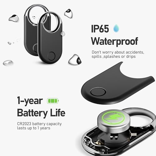 Air Tags-2 Pack Tracker Tag Work with Apple Find My (iOS 14.6 Above Only) Air Tag 2 Pack Smart Tag Item Finders for Key, Luggage, Backpack,etc. (Black, 2 Pack) - Image 6