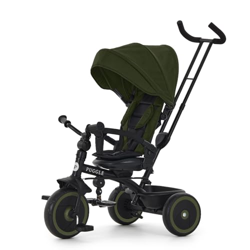 Puggle Easy Twist 6-in-1 Folding Trike with Parent Handle (Khaki)