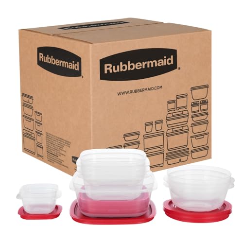 Image of Rubbermaid EasyStore Square and Round Containers, 14-Piece Set, Food Storage Containers, Food Storage Containers with Lids