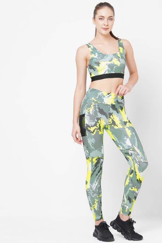 Image of JUST-Dry 7 /8 HIGH Waist CAMO Print GO Train Workout Tights