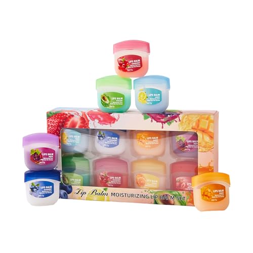 Set Bálsamo Labial - 8 Piezas Con Frutales | Hidratante Natural Para Labios Secos O Agrietados | No Pegajoso | Cuidado Diario Hidratante | Regalo Para Mujeres Y Niñas