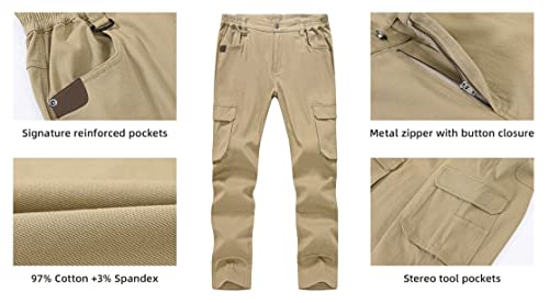 Rdruko Men's Relaxed Fit Work Cargo Pants Stretch Cotton Utility Casual Pants Straight Leg4
