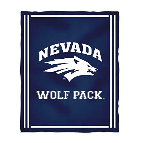 Minky Blanket Super Soft 100% Polyester Luxury Blanket University of Nevada Reno Wolfpack Blue Plush Soft Minky Blanket 36" x 48"Mascot