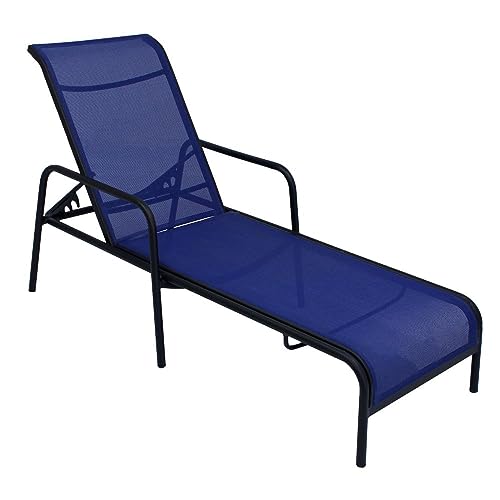 Espreguiçadeira De Piscina Aluminio Tela Sling Reclinável