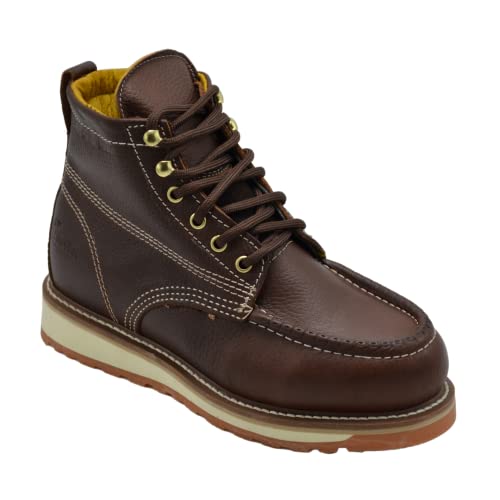 Grand H 827 by Hammer Work Boots for Men - Moc Toe Boots for Men - Men's Industrial & Construction Boots - Lightweight Work Boots - 6