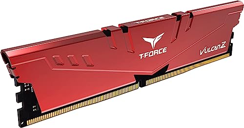 Image of TeamGroup T-Force Vulcan Z 16GB 3200MHz DDR4 (3200MT /s) CL16 Red UDIMM Desktop Gaming Memory, Metal Heatsink, Supports XMP 2.0, Compatible with Intel /AMD CPU, High Performance, Low Latency RAM Module