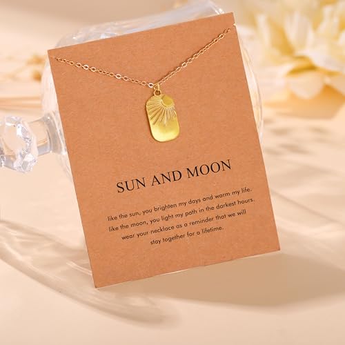 RZKING Layered Necklace for Women, Dainty 14K Gold Evil Eye, Sun Moon Stars, Starfish, Choker Pendant Necklace for Best Friend, Birthday, Thank's Giving, Christmas, Inspirational Gifts for Women4