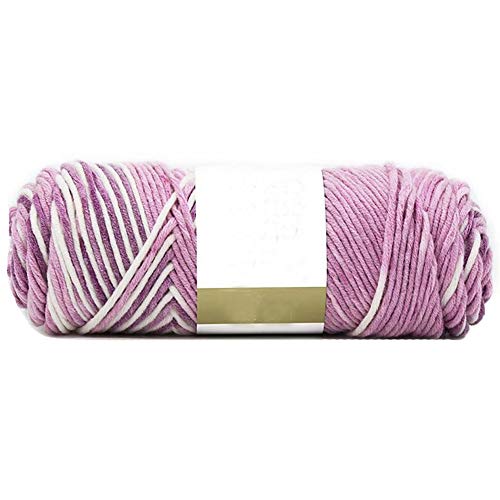Image of Pink Purple Soft Cotton Crochet Yarn 1kg /2.2lb Knitting Rainbow Gradient DIY Hand Knit Worsted Super Soft Warm for Sweater Bag Hat Scarf