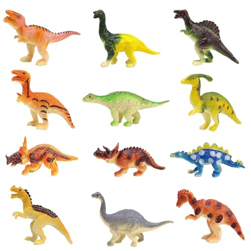 Dereine Juguetes de Dinosaurios - 12 Piezas Mini Figuras Realistas para Niños y Niñas