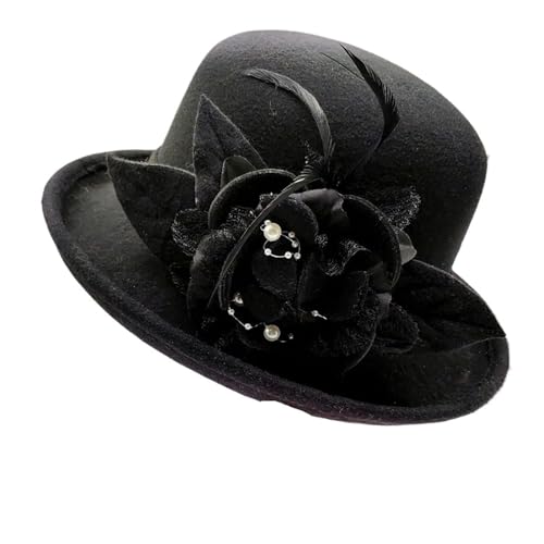 Chapeaux fedoras à fleurs pour femmes chapeau melon de style western chic et chaud