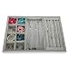 Samt-Schmuckvitrine, Schmuckständer, Brustring, Ohrstecker, Halskettenablage, Präsentationsplatte, Halskette für 2 Farben, Flanell, unbeschichtet, für Damen und Herren [grau]