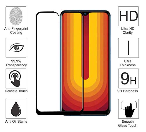 Image of DD SON Tempered Glass for Vivo U10 / Y12 / Y15 / Y17 | Screen Protector Full HD Quality Tempered Glass Anti-Scratch Edge to Edge Coverage with Easy Installation Kit (Black)