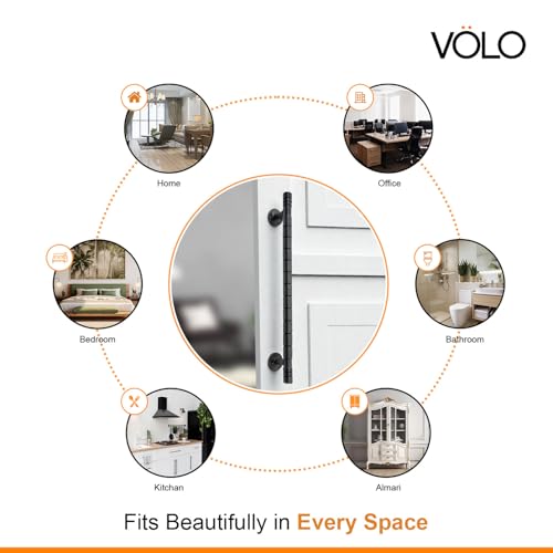 Image of VOLO Main Door Pull Push Handle for Main Entry | Interior Exterior Use | Modern Home Office Door Hardware Pull Handle | (Black, 12 Inch (300MM), Pack of 2 Piece (K-58))