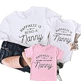 Happiness is being a Nana Gifts for Grandma, Grandma and Grandson Matching Shirts Grandma and Granddaughter, Personalized Grandkids Grandma Shirts, Gifts for New Grandma, Gigi, Abuela, Mimi. ARROW