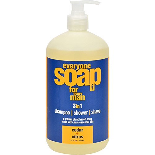 EO Products Everyone Soap - for Every Man - Cedar and Citrus - Shampoo - Shower - Shave - 32 oz (Pack of 4)