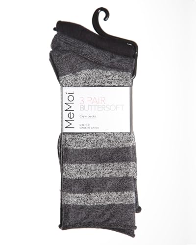 Image of MeMoi Roll Top Buttersoft Crew 3 Pair Pack