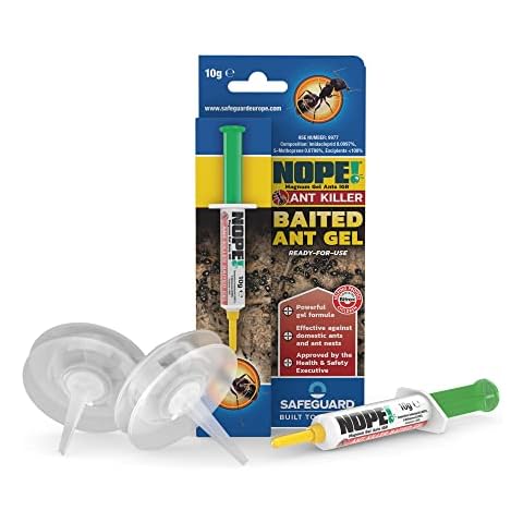 NOPE! Ant Killer x2 Reusable Bait Stations and Baited Ant gel Syringe (x6 Doses) Indoor & Outdoor total Eradication Cover