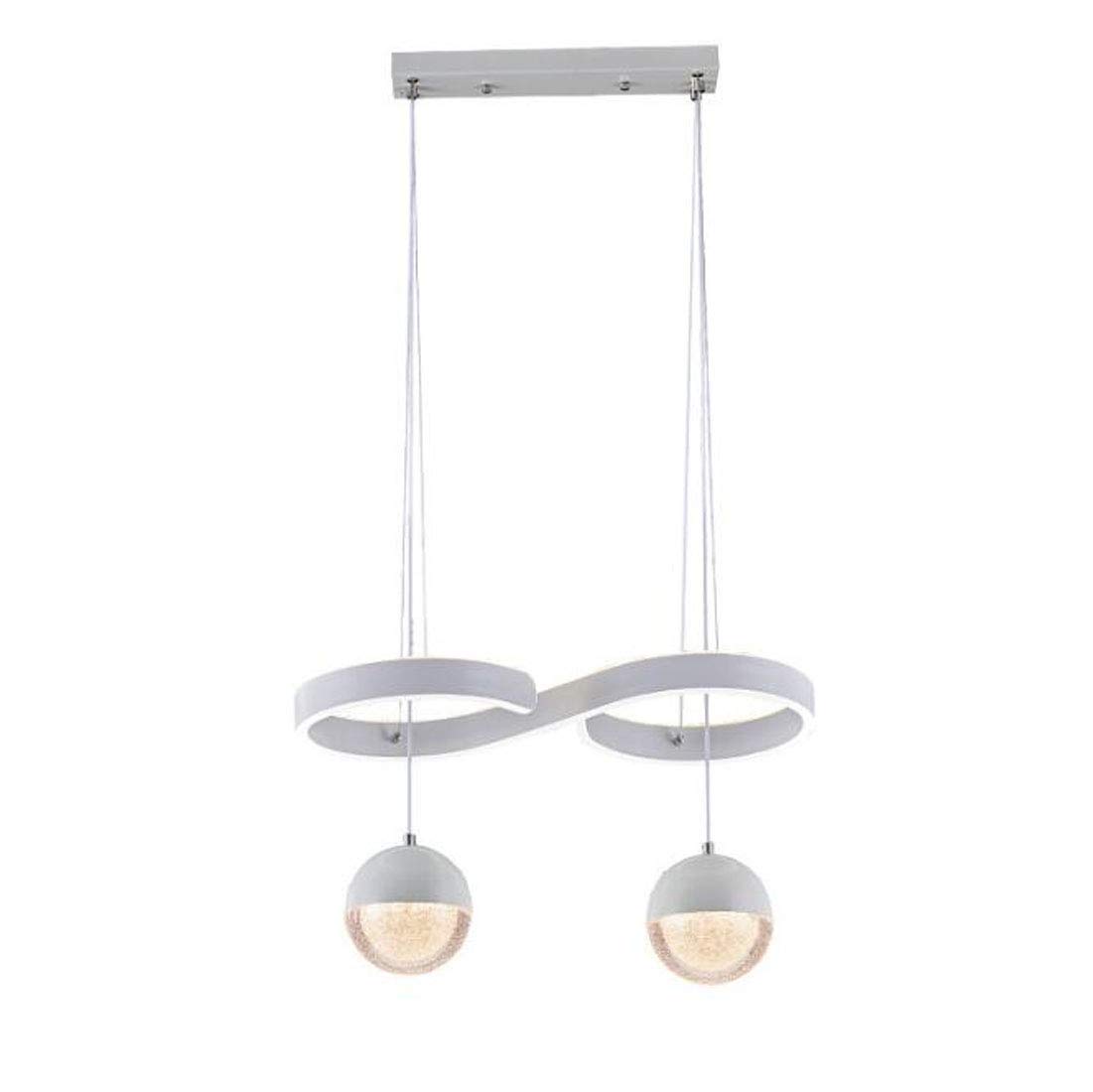 Suspension LED Double Tête Blanche pour Éclairer un Salon Sombre et Moderne