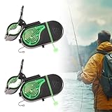 1 paire Tulov Lot de 2 détecteurs de touche - Alarme de canne à pêche avec lumière LED et son - Affichage électronique sensible - Alarme de pêche - Sonnette sonore pour canne à pêche - Capteurs de morsure