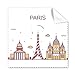 Paris French Flat Landmark Pattern Cleaning Cloth Phone Screen Glasses Cleaner 5pcs
