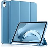Maledan 対応iPad 11世代 ケース 2025モデル - 11/10.9インチ 三つ折りスタンド ペンシル収納ホルダー付き 軽薄 軽量 オートスリープ機能対応 耐衝撃 対応iPad 10世代 ケース 青霧