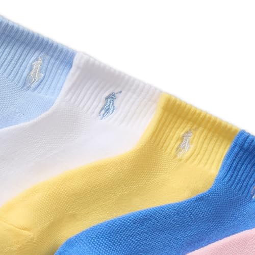 POLO RALPH LAUREN girls Athletic Performance Ankle Socks - 6 Pair Pack - Soft Cushioned Comfort2