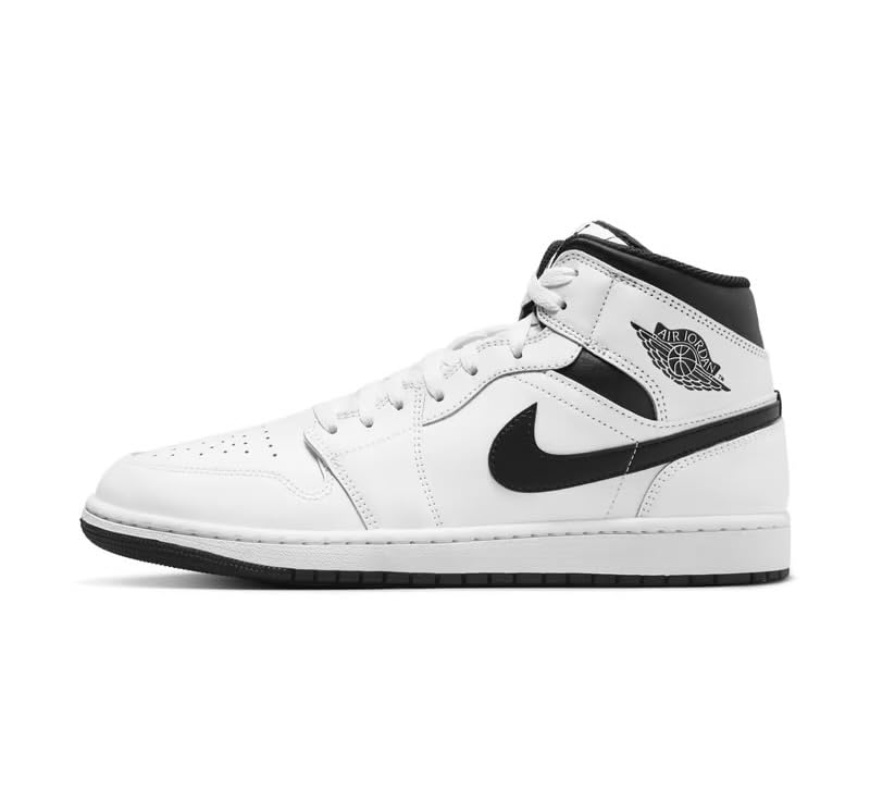NIKE Air Jordan 1 Mid - Zapatillas deportivas para hombre, Blanco y negro, 42.5 EU