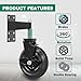 Gate Wheel 6inch with Brake,360 Degree Rotation Gate Caster Kit with Screws & Wrenches, Heavy Duty Fence Gate Wheels, Supports 500lbs, Black, 1 Pack (6IN)