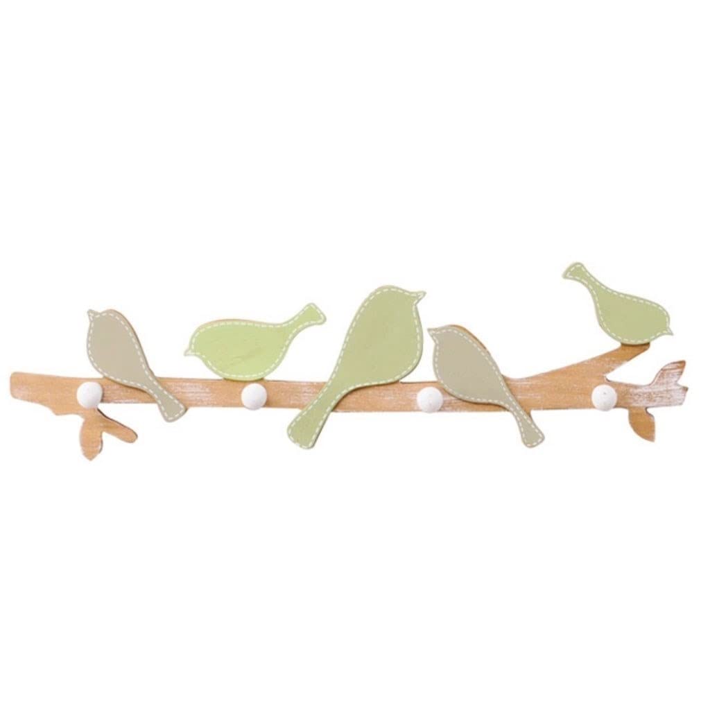 Porte-manteau suspendu en bois de créateur oiseau pour entrée