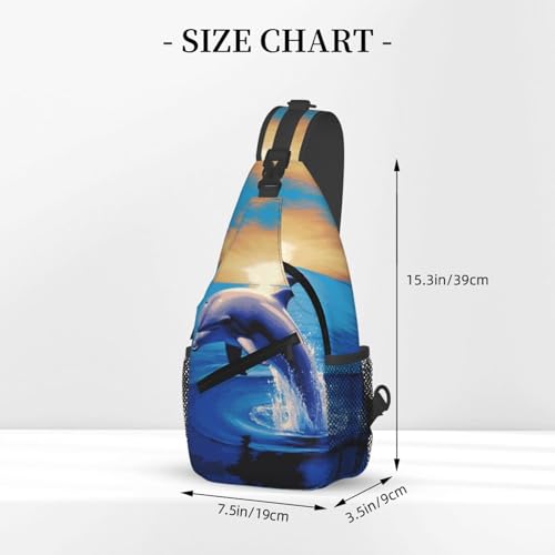 Morrales tipo bolso Cross Chest Sling Bag Elegant Dolphin miniatura 2
