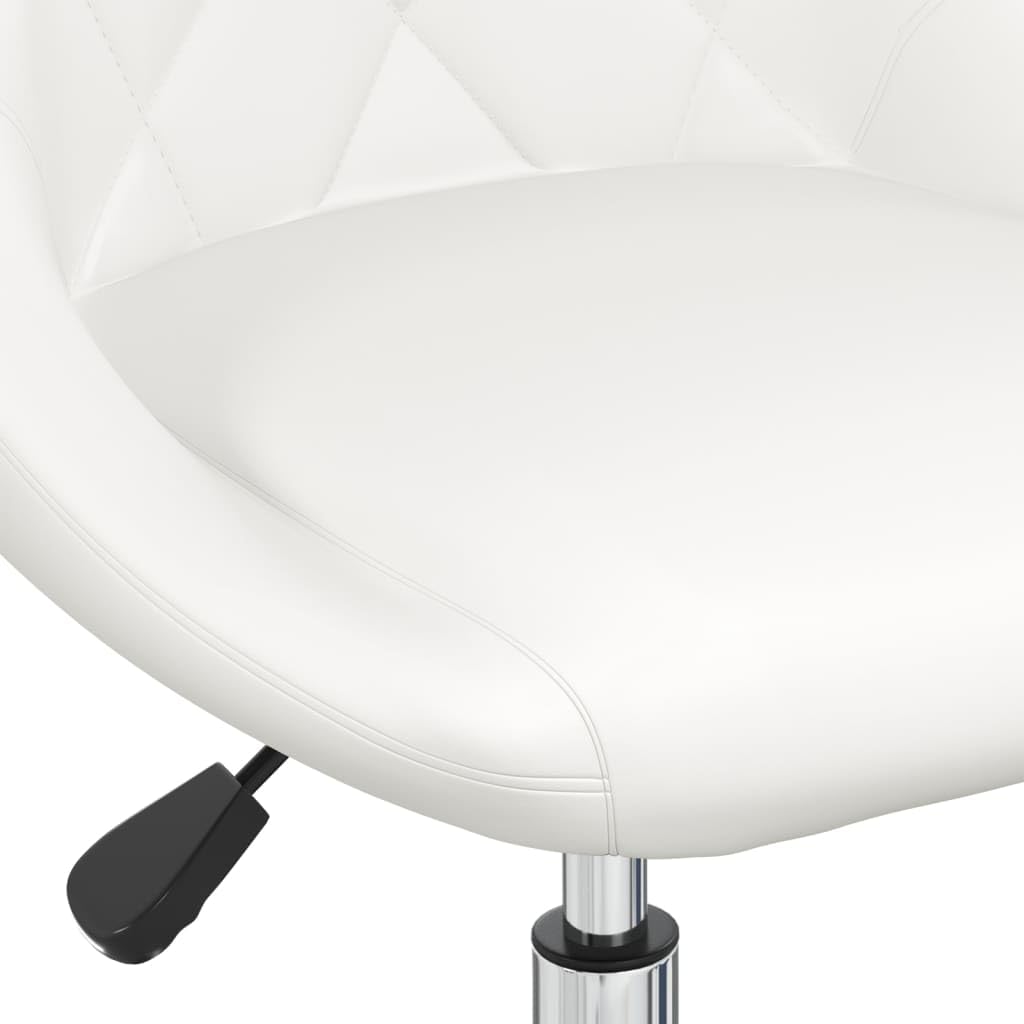 Juego de 2 sillas de comedor giratorias de piel sintética con estructura cromada, rotación de 360°, altura regulable y con ruedas, máx. 110 kg por asiento