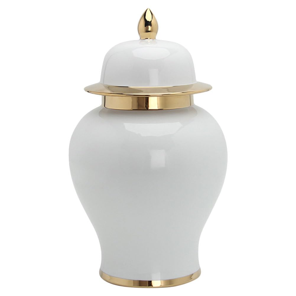 Amosfun White Ceramic Jar With Lid, Food Storage Jar, Coffee Canister, Tea Canister, Home Kitchen Storage Jar For Spices Cookie Cereal Sugar Salt, 19.50X11.50X11.50CM, Y29AQ429TTW25EPD6PW217K