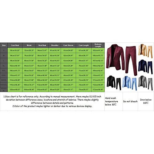 Men's Slim Fit 2 Piece Suit Button Dress Suit Jacket Blazer and Pants Sets Mens Business Wedding Party Suits Set2