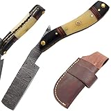 Old Ram Straight Razor | Straight Edge-Razor Sharp High Hardness Real Damascus Steel Cutthroat Straight Edge-Blade | Barber Razor (349)