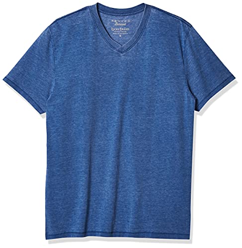 Lucky Brand mens Venice Burnout V-neck Tee T Shirt, Monaco Blue, Medium US
