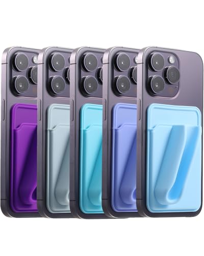 BIAJIYA Lipstick Holder for Phone Case, Phone Lip Gloss Holder for Lipgloss Lip Glaze Balm, Octo Sticky Buddy Phone Wallet Stick On Back for iPhone Samsung (Blue, 5Pcs)