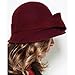 Elegant Wool Felt Bowler Hat for Women | Tea Party Wedding Bride Church Hat | Ladies Cocktail Fedora with Bowknot | Vintage Formal Ceremony Headwear Wine Red