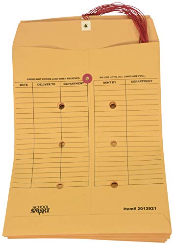 School Smart 085057 Interoffice Envelopes, 28 Lb, 10 X 13 Inches, Kraft Brown, Pack Of 100 #TOP1
