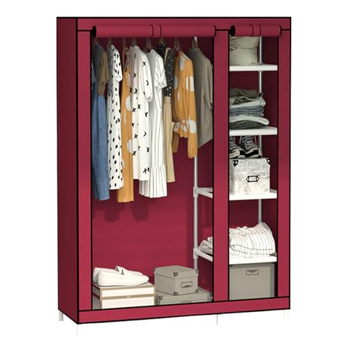 Armoire en toile pliable rouge idéale pour organiser le salon et la chambre