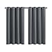 Beydodo Gray Curtains Dining Room, Blackout Curtains for Living Room Set 2 Panel Polyester 55 x 88 inch Solid Color Grey
