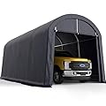 KING BIRD 10' x 20' Heavy Duty Anti-Snow Carport Round Style Outdoor Instant Garage Car Canopy with Reinforced Ground Bars