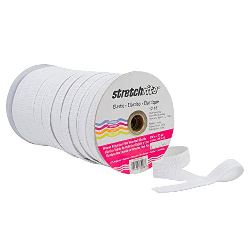 Stretchrite Woven Polyester Elastic Spool, 3/4-Inch By 75-Yard, White #TOP3