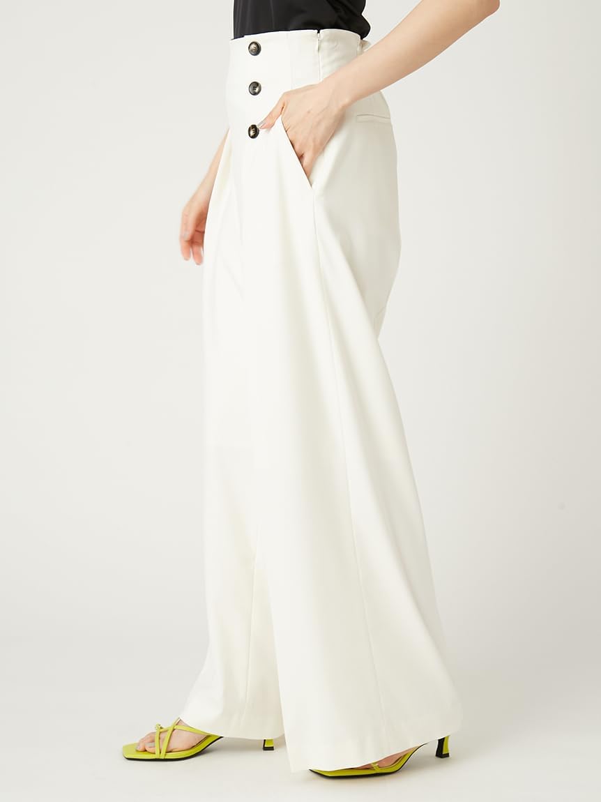 Amazon | [フレイ アイディー] ハイウエストタックワイドマリンパンツ