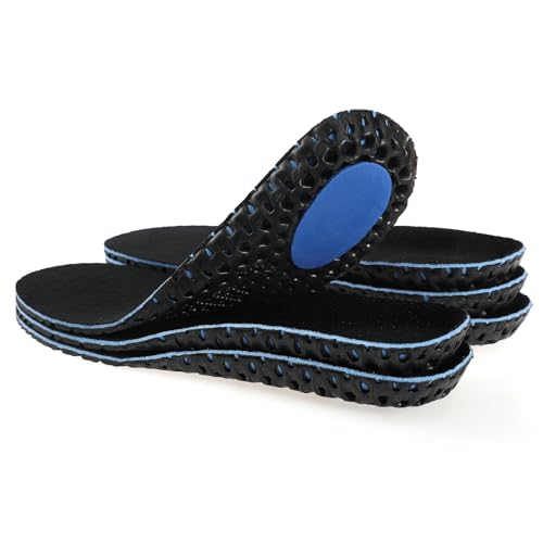 Image of XINIFOOT 3 Pairs Elastic Shock Absorbing Shoe Insoles Breathable Honeycomb Sneaker Inserts Sports Shoe Insole Replacement Insoles for Men (Black)