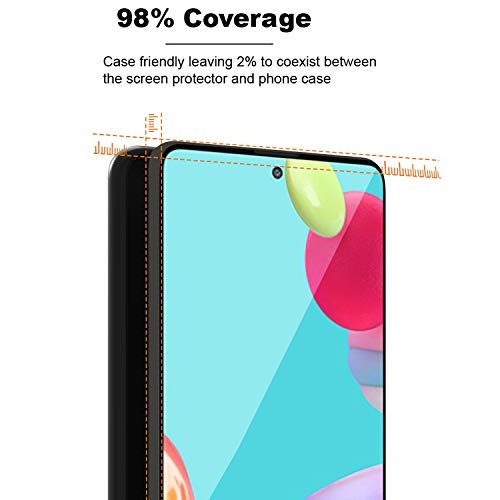 Coveron [2 Pack Tempered Glass Designed For Samsung Galaxy A52 Screen Protector, Anti-Scratch Edge To Edge Black Rim Coverage #TOP2