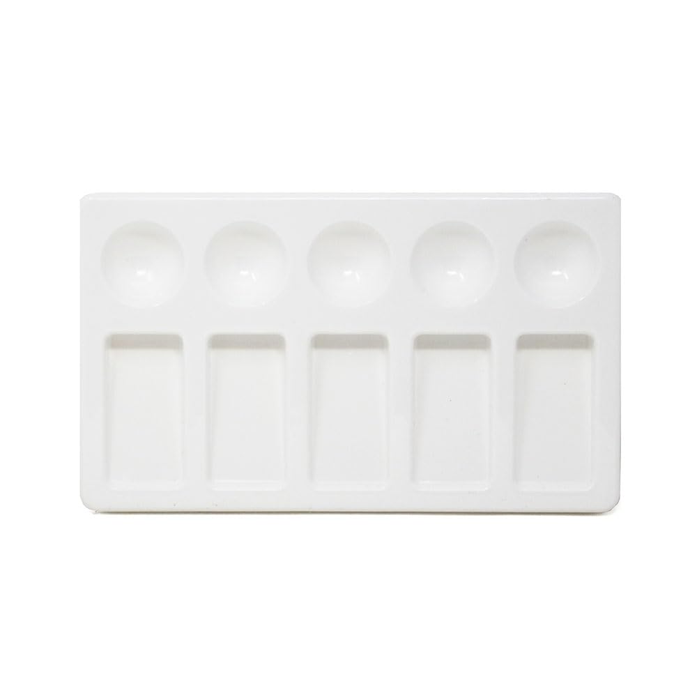 Studio 22 White Rectangular Plastic Paint Mixing Palette, 10 Well, 18.5Cm