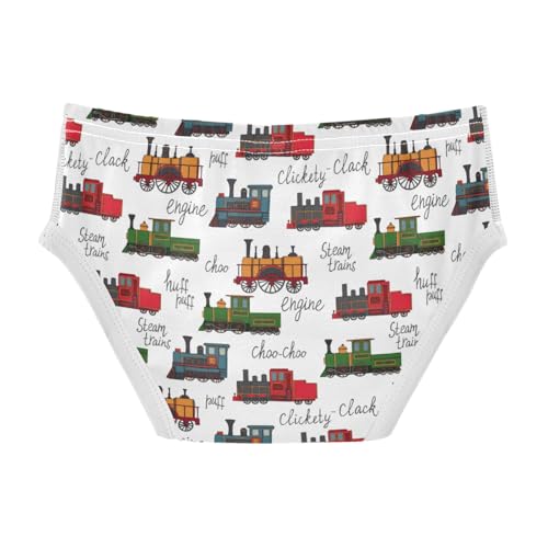 Boys' Exclusive Briefs Toddler Underwear 95% Combed Cotton Boxerbriefs 2T Steam Train Pattern Cars 172