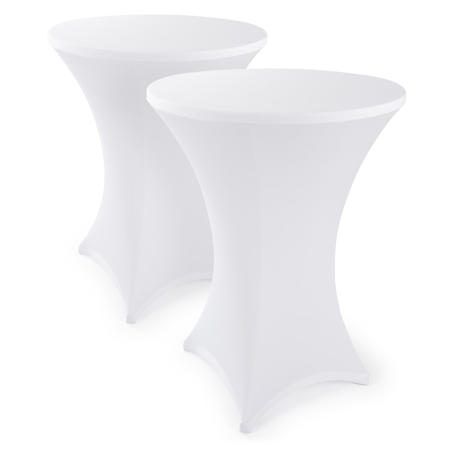 Blumtal Mantel de Mesa Redonda Ø 60-65 cm Set de 5 - Oeko-Tex Certificado - Elegantes Manteles de Mesa estirables - Funda Lavable en Lavadora Ideal para Catering o Cocteles - Mantel Blanco