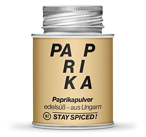 Edel Süßes Paprika Gewürz von STAY SPICED ! 1.A Premiumqualität I Ungarisches Paprikapulver I Würzig Mittel Scharf - Einzigartig I 170 ml Weißblechdose