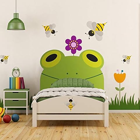 Megadecor Cabecero Cama PVC Decorativo Económico Diseño Infantil Rana 100 x 100 cm Cover